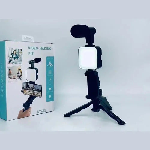 Vlogging Kit | Vlogging Kit with Tripod | Vlogging Kit for YouTubers | Vlogging Kit with Microphone | Tripod | Video Making Kit | Hand Video Making Kit Light and Wireless Remote