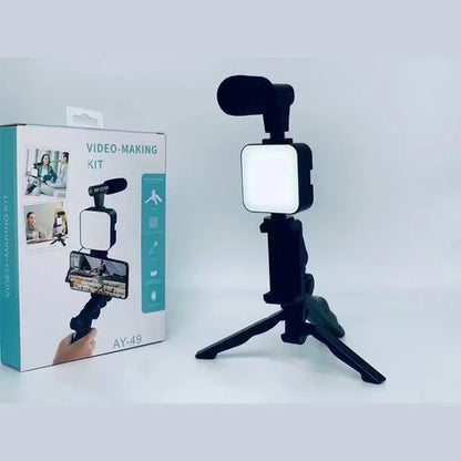 Vlogging Kit | Vlogging Kit with Tripod | Vlogging Kit for YouTubers | Vlogging Kit with Microphone | Tripod | Video Making Kit | Hand Video Making Kit Light and Wireless Remote