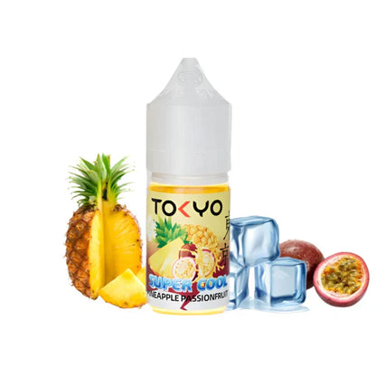 TOKYO SUPER COOL PINEAPPLE PASSION FRUIT ICE SALTNIC 30ML 35MG 50MG 60MG.
